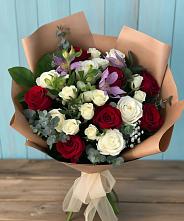Букет цветов из:  Розы и Альстромерии #REPLACE_PRED# Краснотуранске