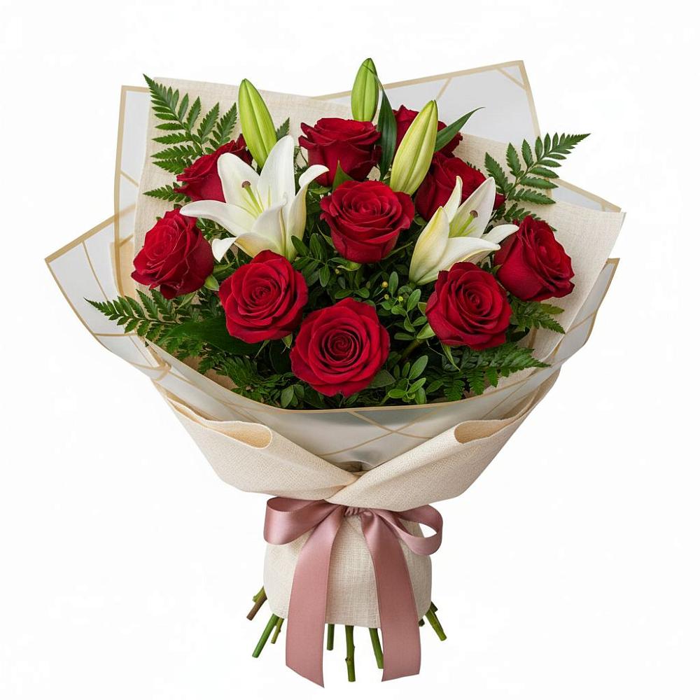 Букет цветов из: Лилии и Розы в Краснотуранске