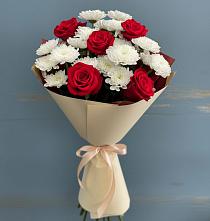 Букет цветов из:  Розы и Хризантемы #REPLACE_PRED# Краснотуранске