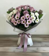 Букет цветов из:  Хризантемы и Розы в Краснотуранске