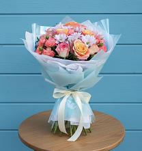 Букет цветов из:  Хризантемы и Розы в Краснотуранске